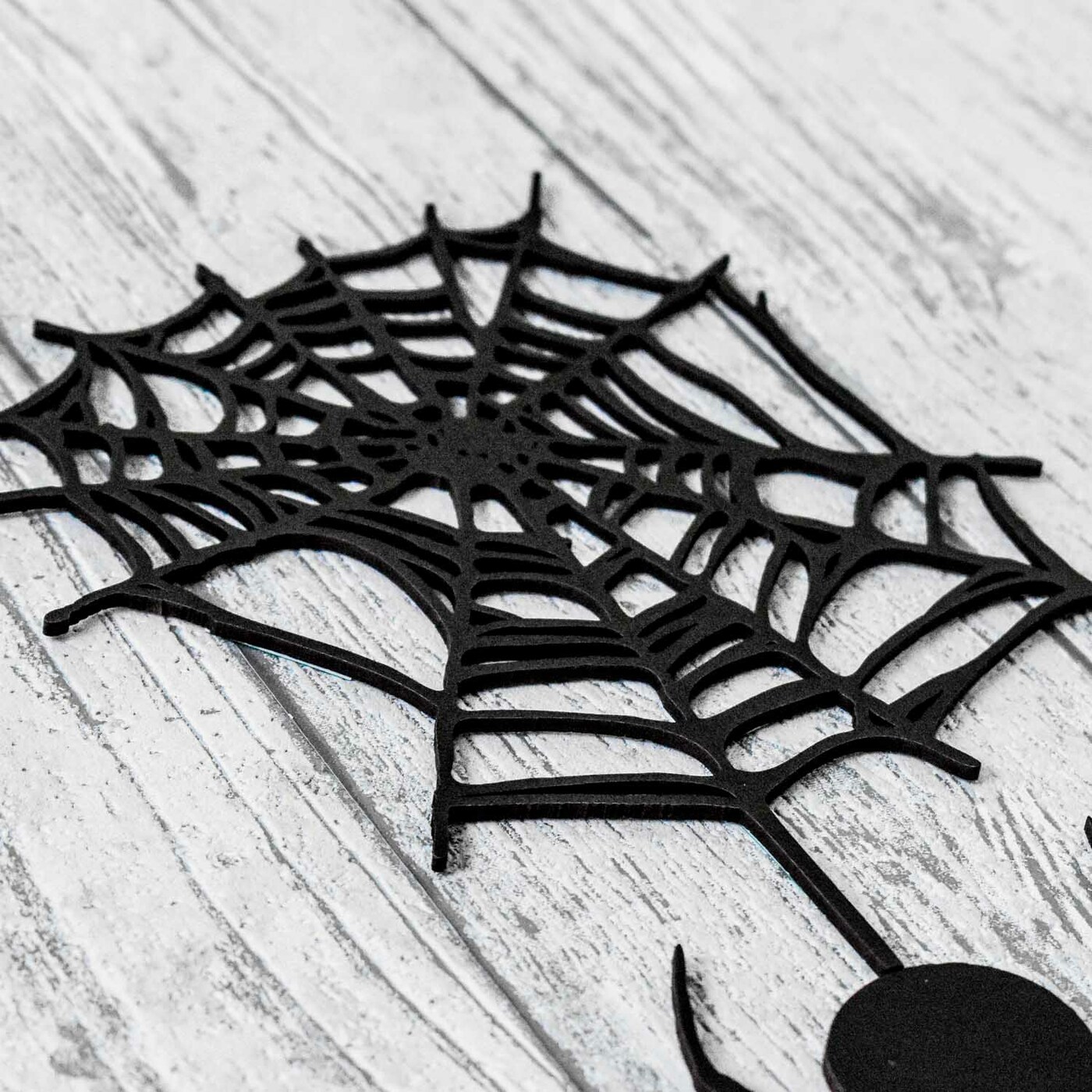 Wooden Halloween Decoration - Spider | Black