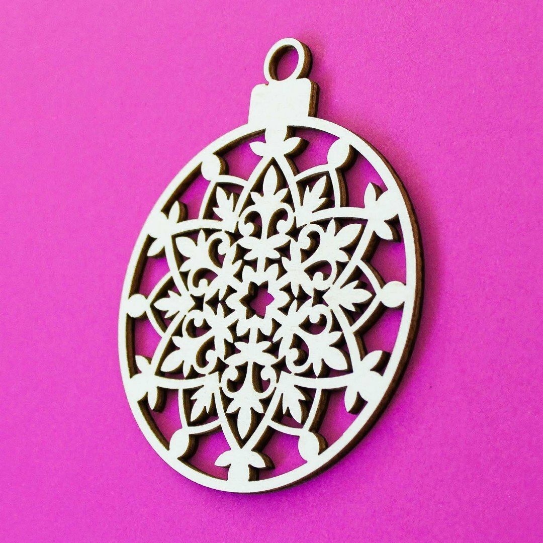 Veľká vianočná guľa na stromček  | Topoľová preglejka