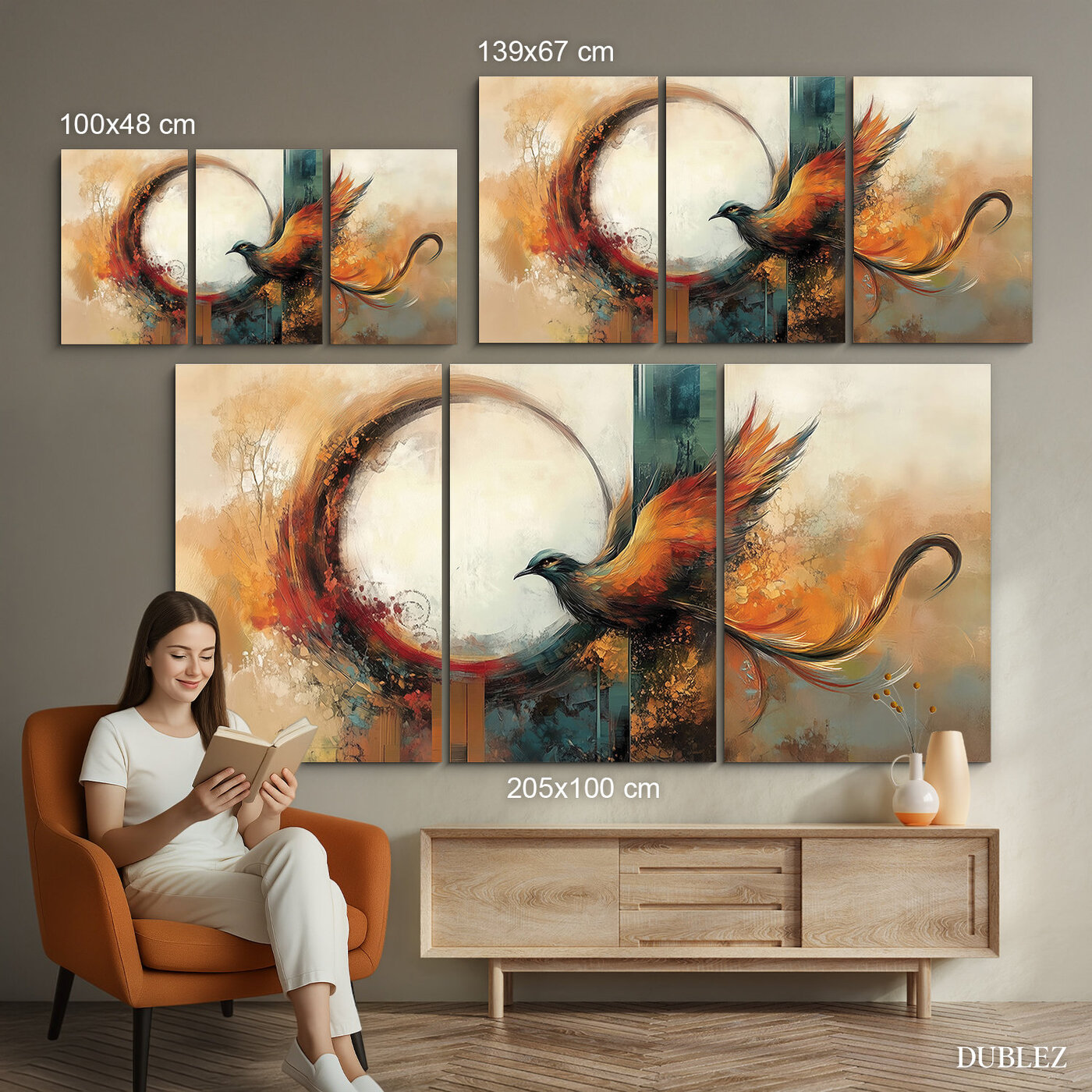 Triptych Wall Art - Phoenix