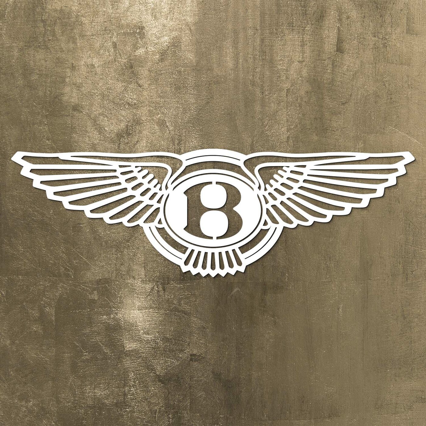 Drevená dekorácia - Logo Bentley | Biela