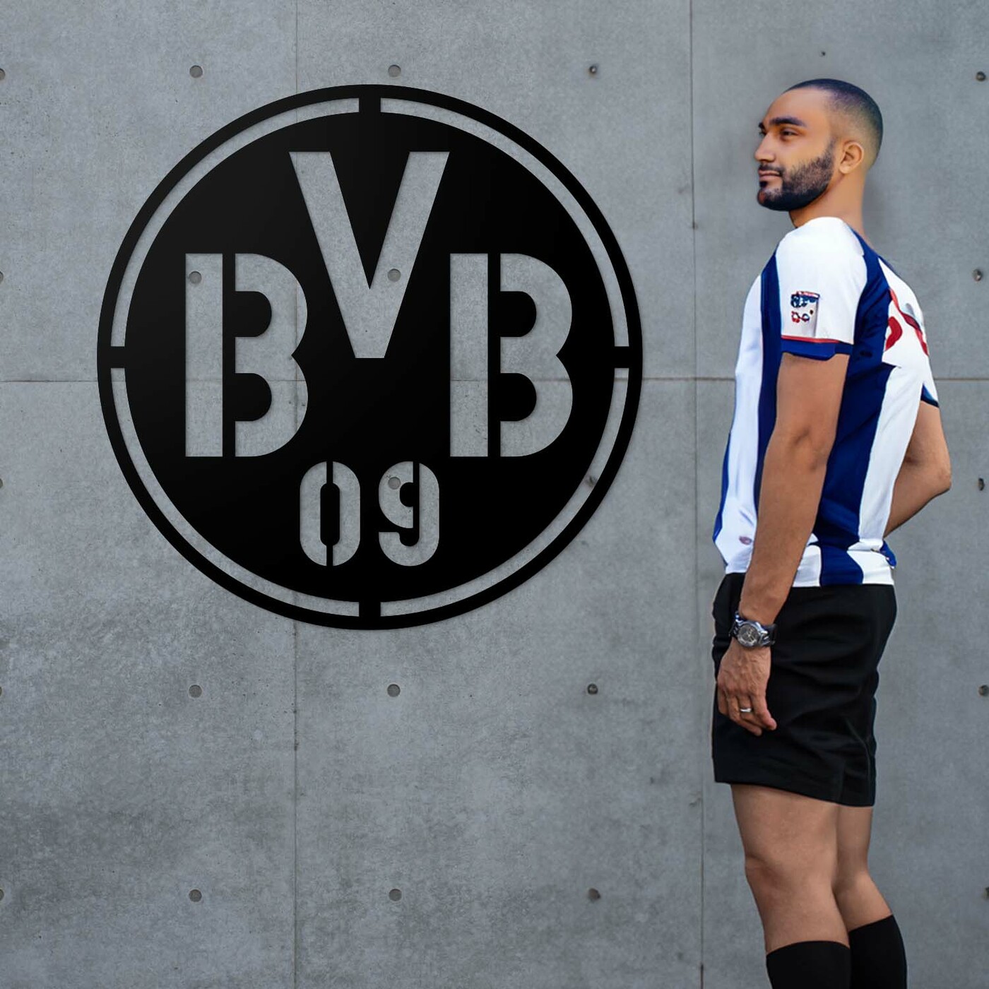 Wooden Logo of Football Club - BVB | Black