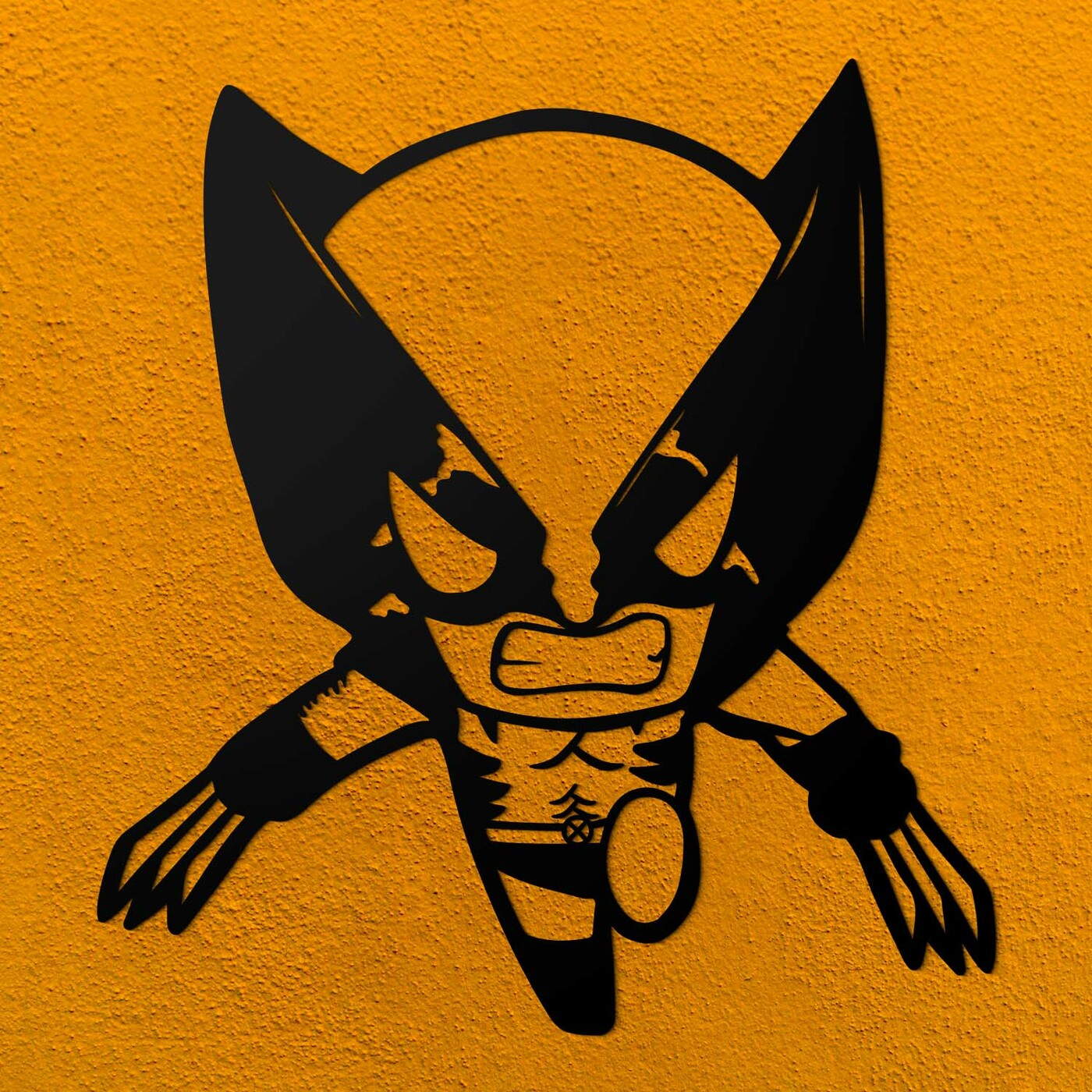 Wooden 3D Wall Art of Wolverine | Black