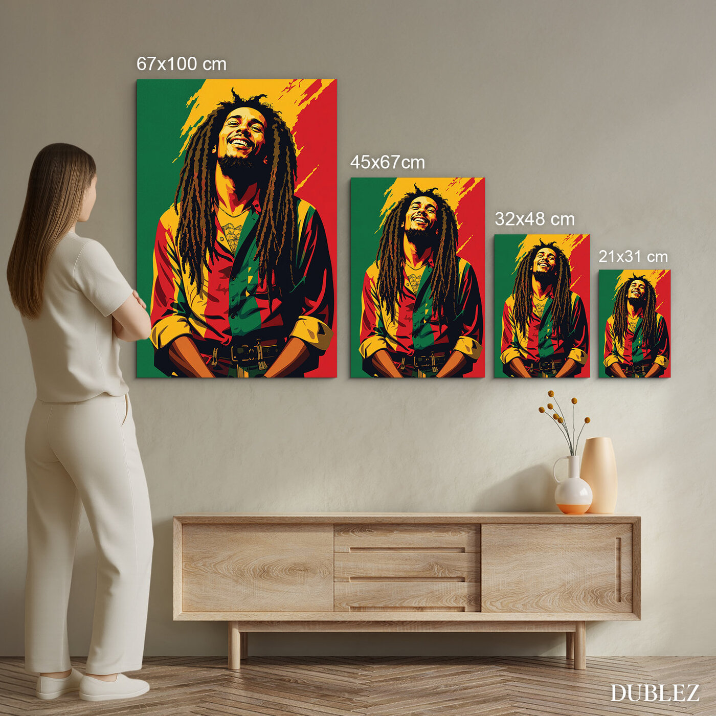Színes reggae kép - Bob Marley