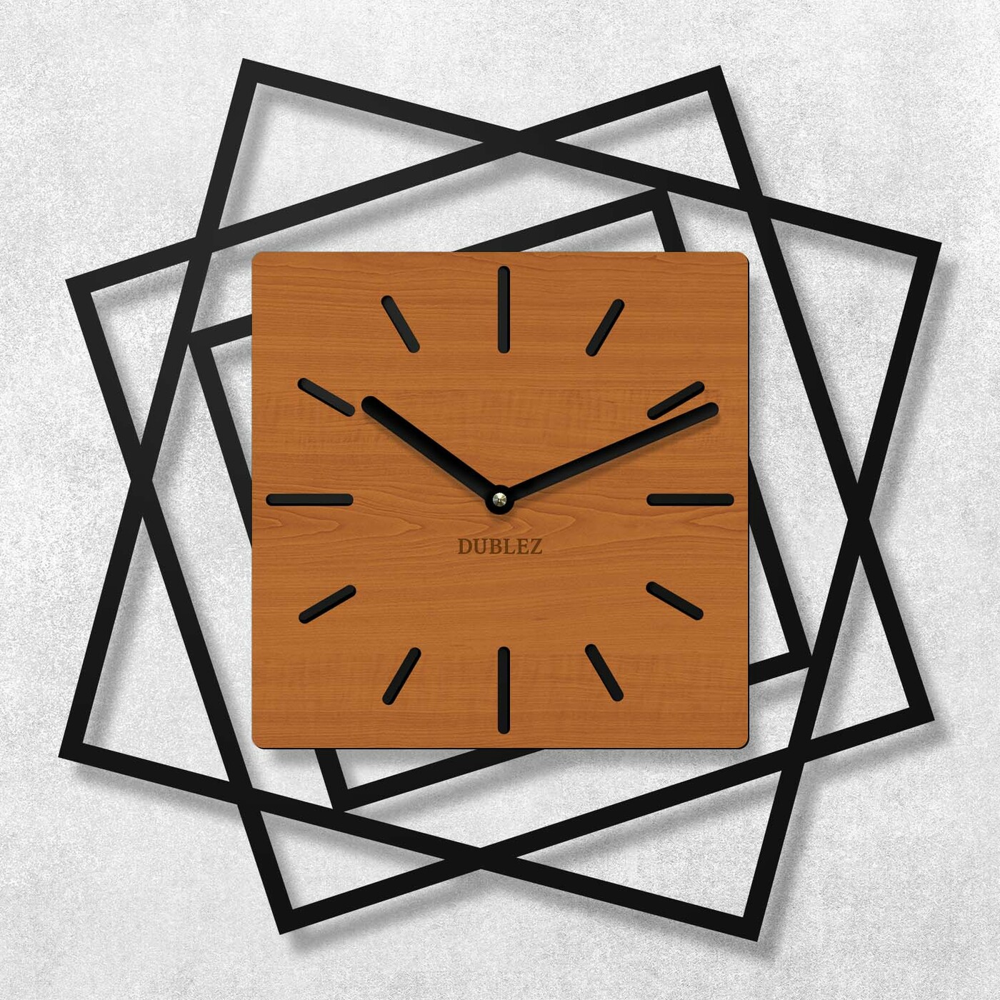 3D Wooden Wall Clock - Frames | Cherry