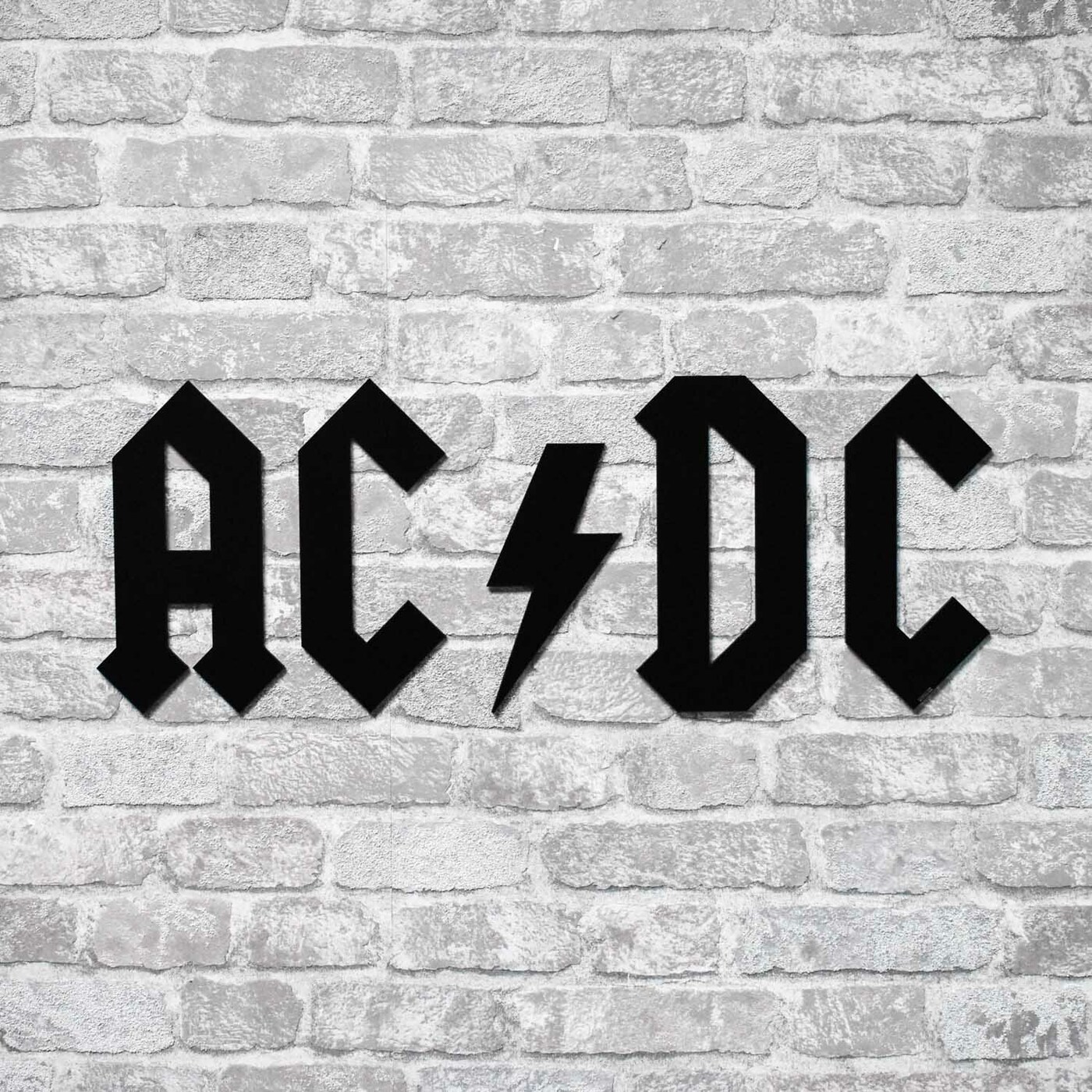 Drevené logo - Nápis na stenu - AC/DC | Čierna