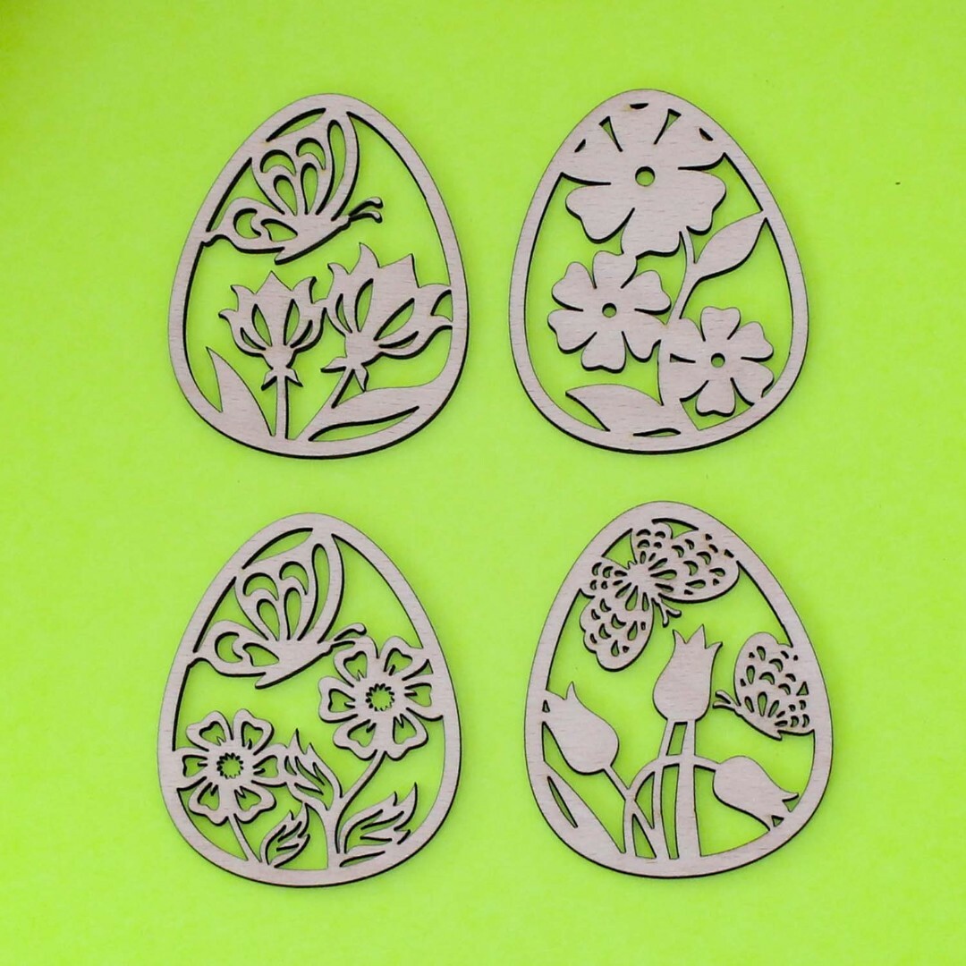 Wooden Easter Eggs - Set of 4