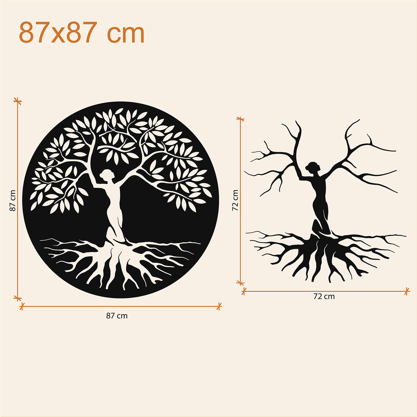 Kétrészes kép - DIVA életfa | 87x87 cm