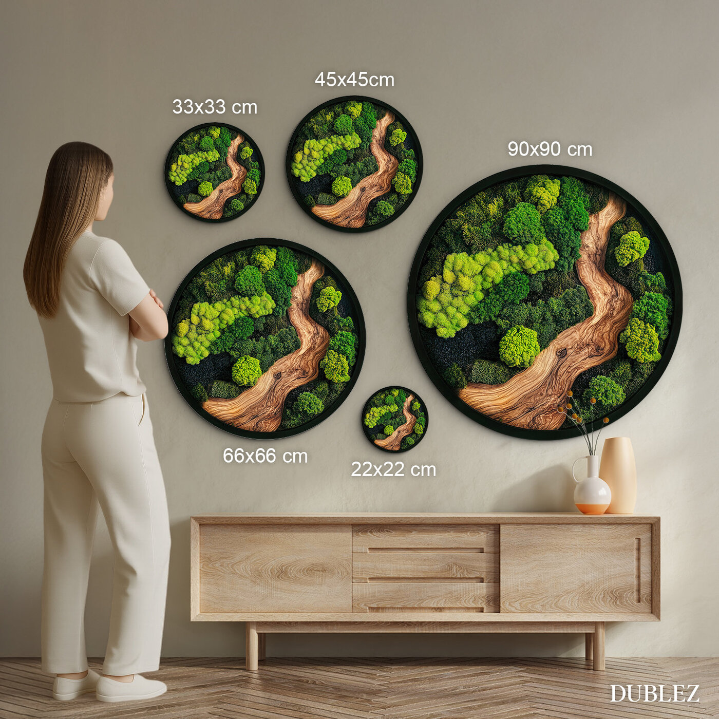 Obraz s imitáciou machu a dreva - Shizuka 