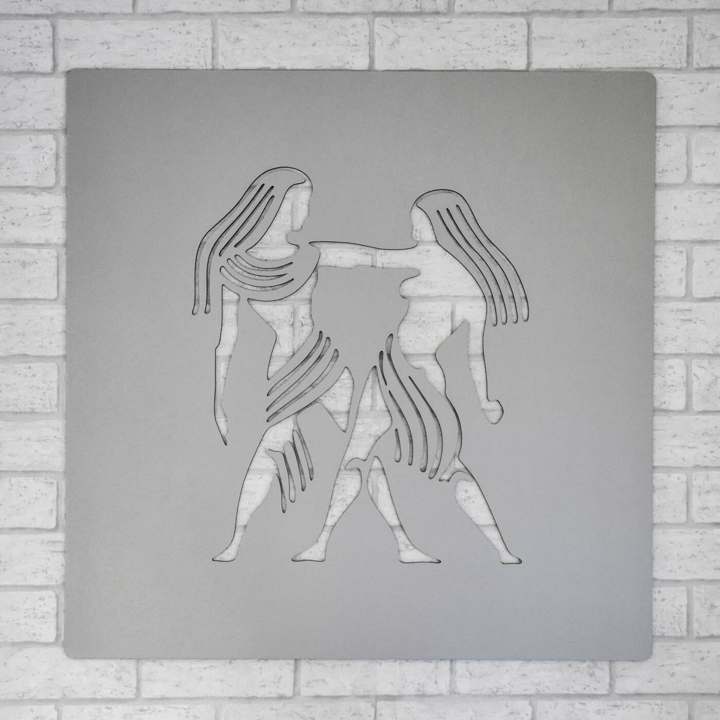 Drevená dekorácia - Znamenie Blíženci | Strieborná