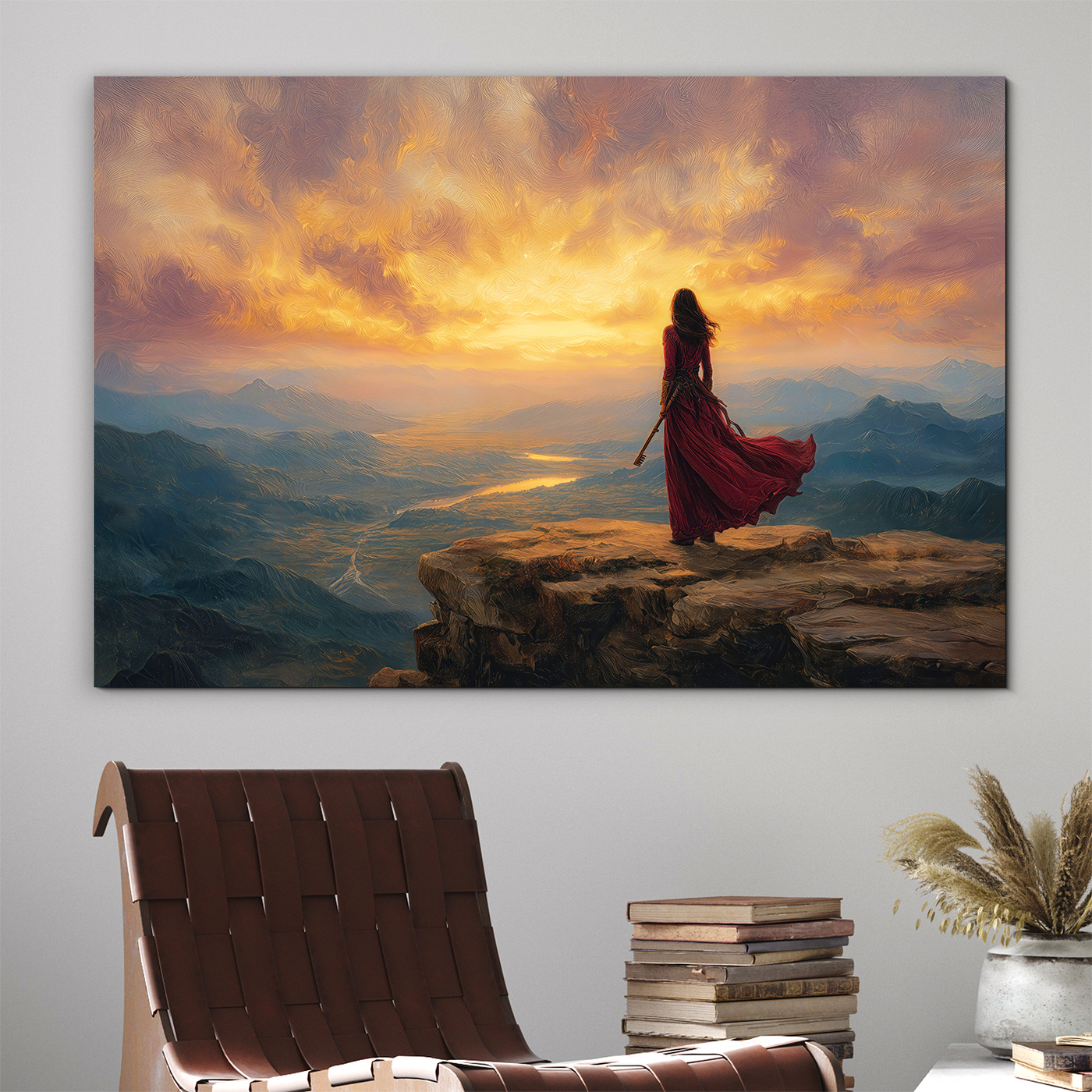 Symbolic image of a woman in red - Key to destiny