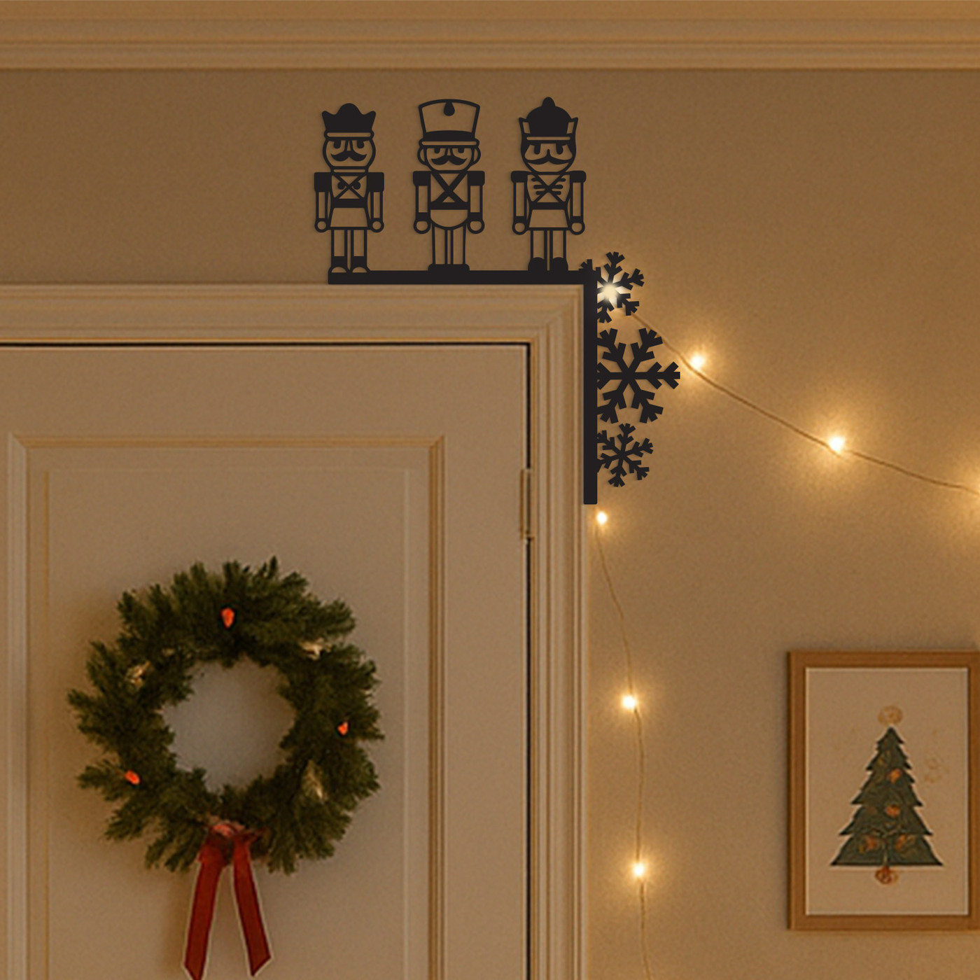 Vánoční dekorace na dveře - Louskáček | Pravý