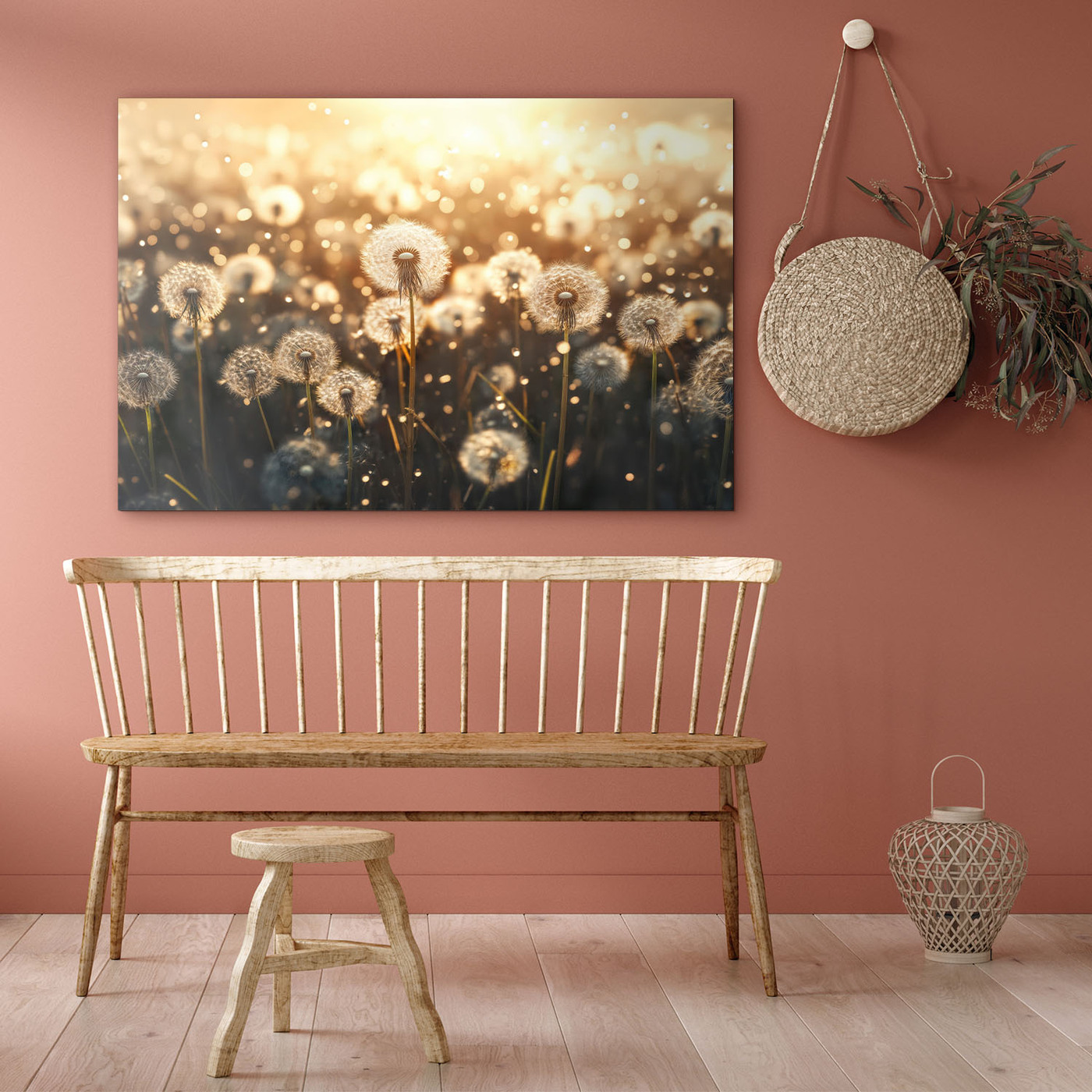 Wooden Wall Art - Dandelions Blooming