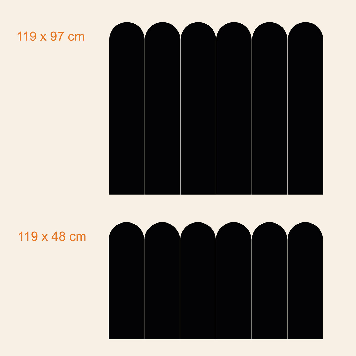 Wooden panels for a children's room - Arches (6 pcs) | 119x97 cm