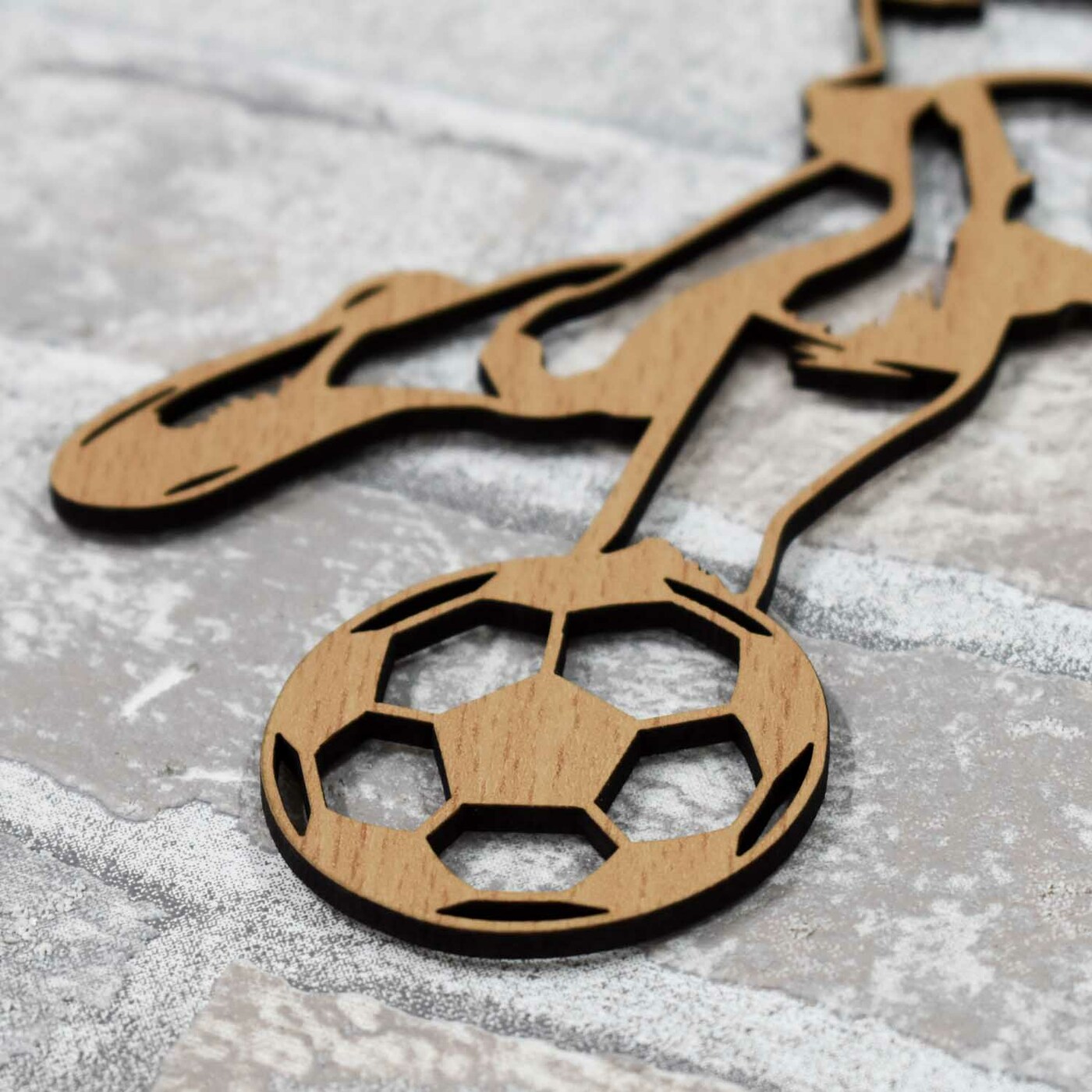 Wooden Wall Sticker - Footballer | Beech