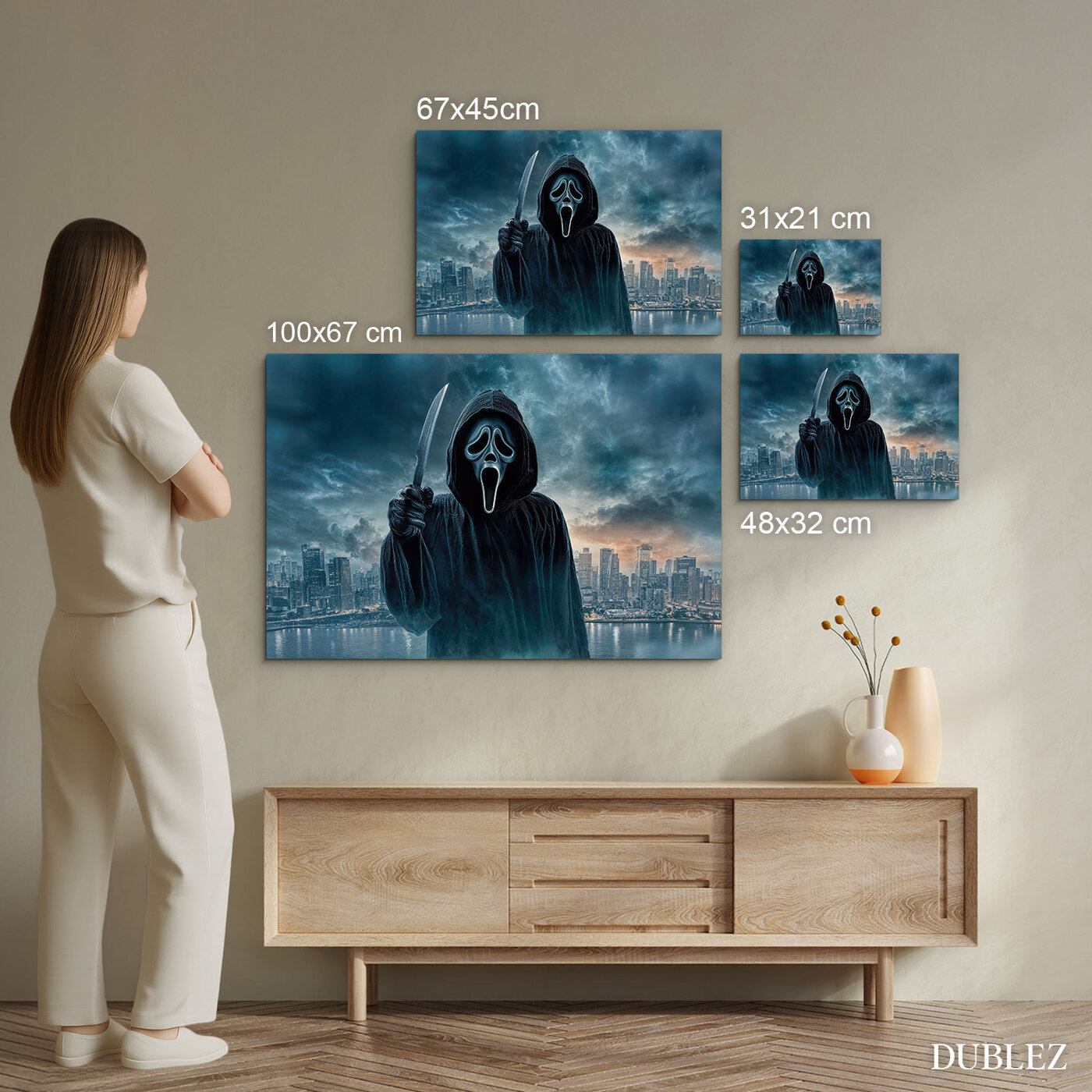 Drevený obraz - Ghostface