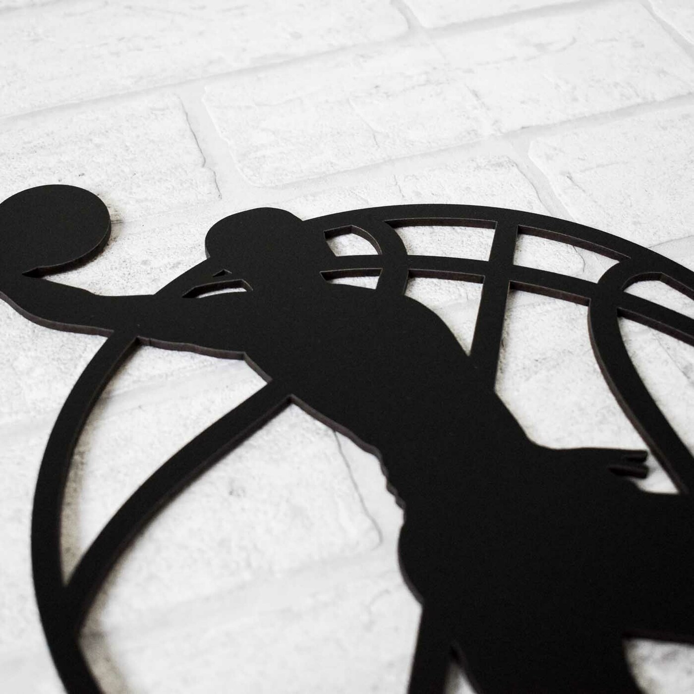 Gift for a Basketball Player - Wooden Wall Sticker | Black