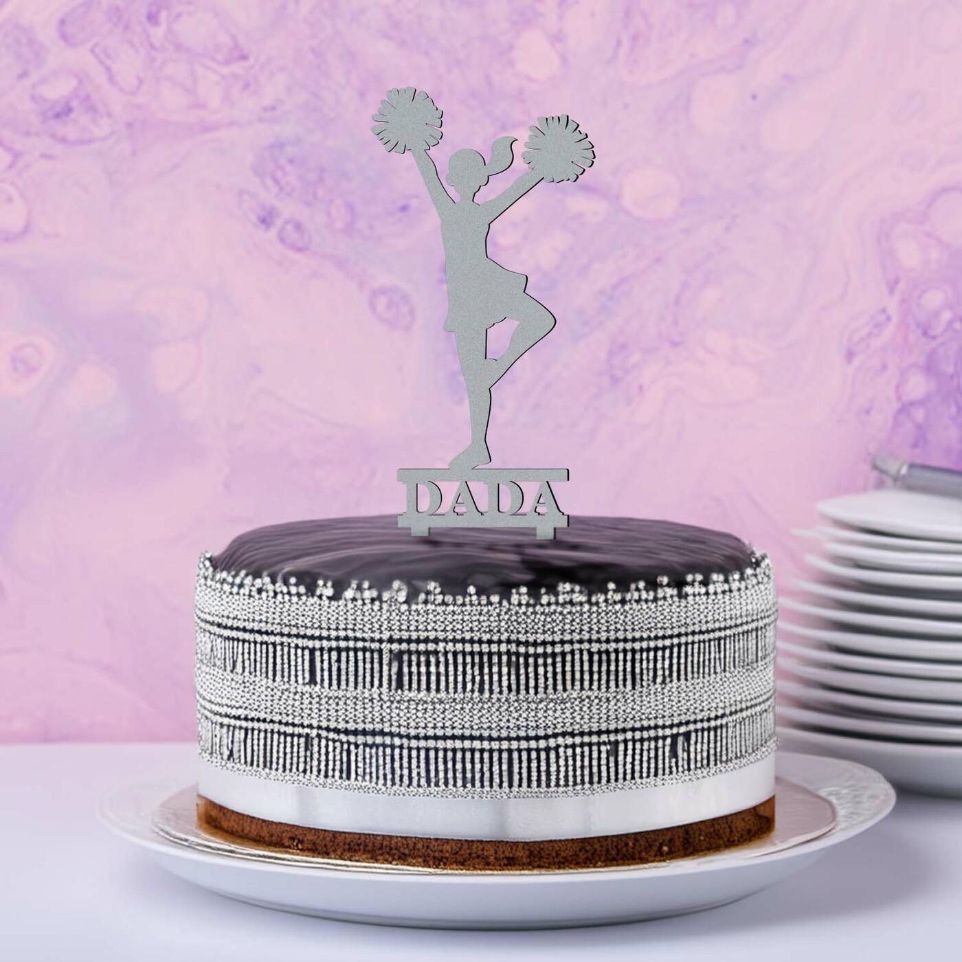 Zápich na tortu + meno - Roztlieskavačka | Strieborná