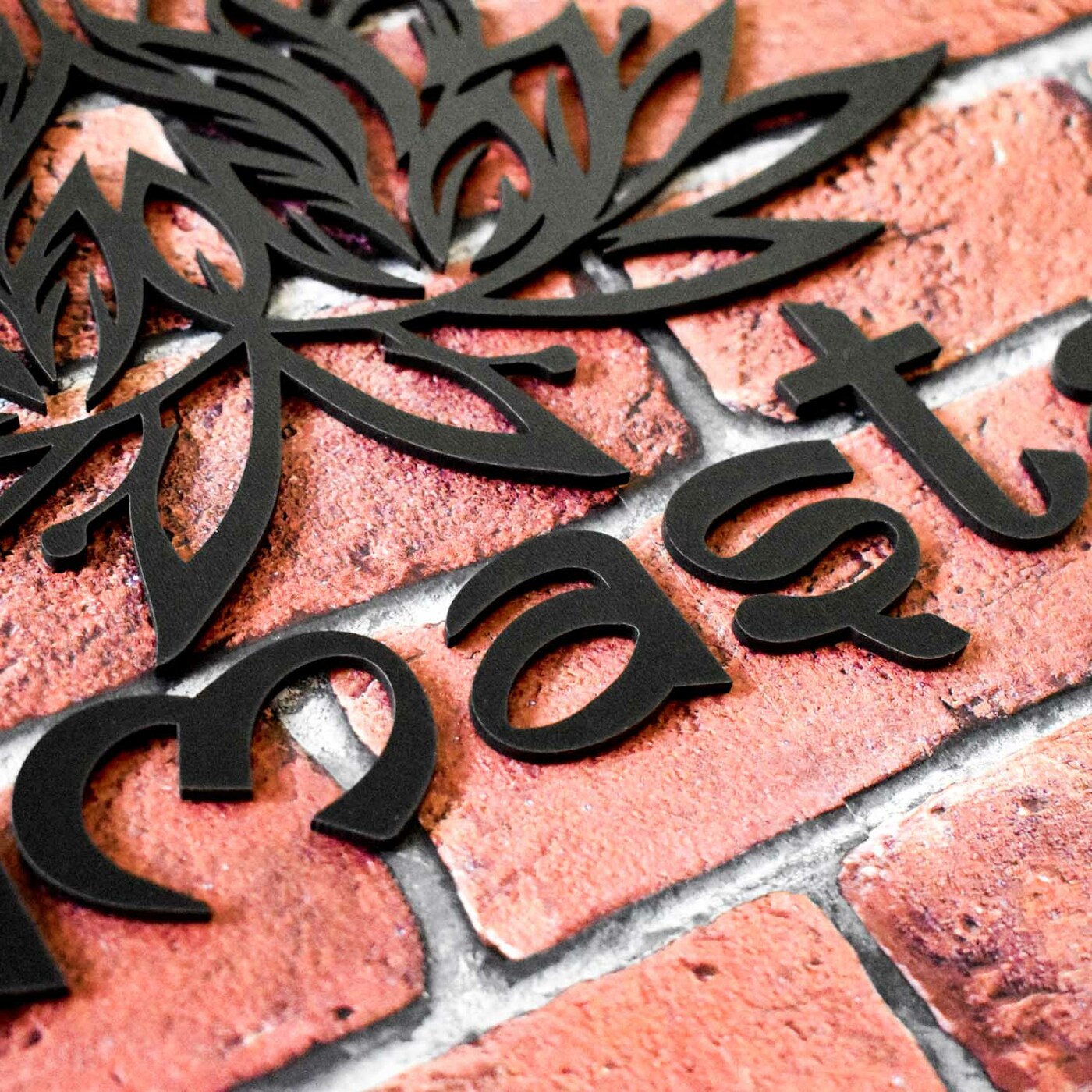 Wooden Sticker - Namaste Symbol | Black