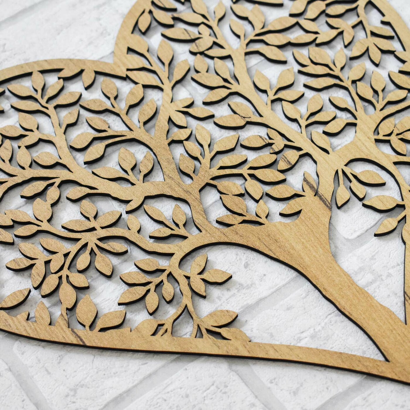 Drevený strom na stenu - Srdce | Dub zlatý