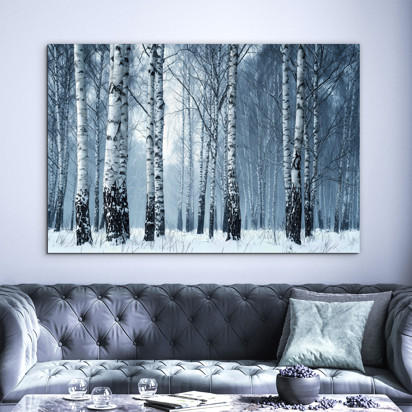 Tablou din lemn - Pădure de mesteacăn