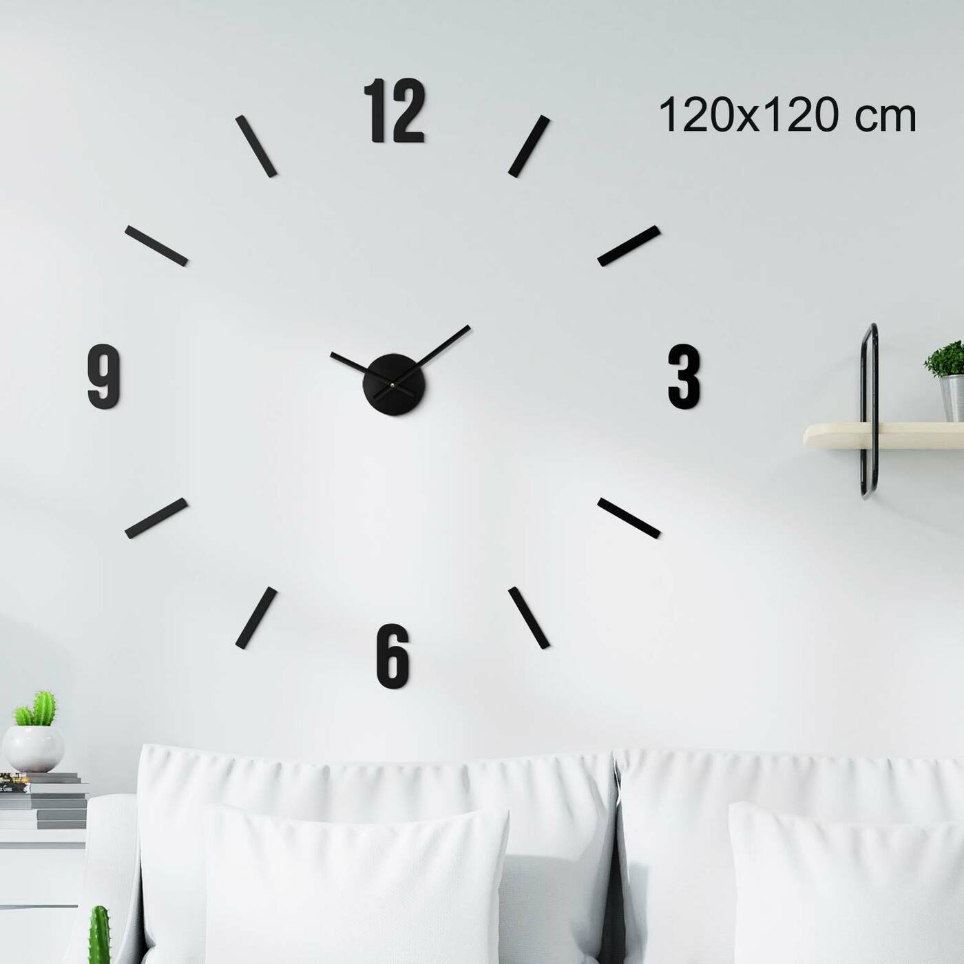 Wooden Stick-On Wall Clock - Tempora | 120x120 cm