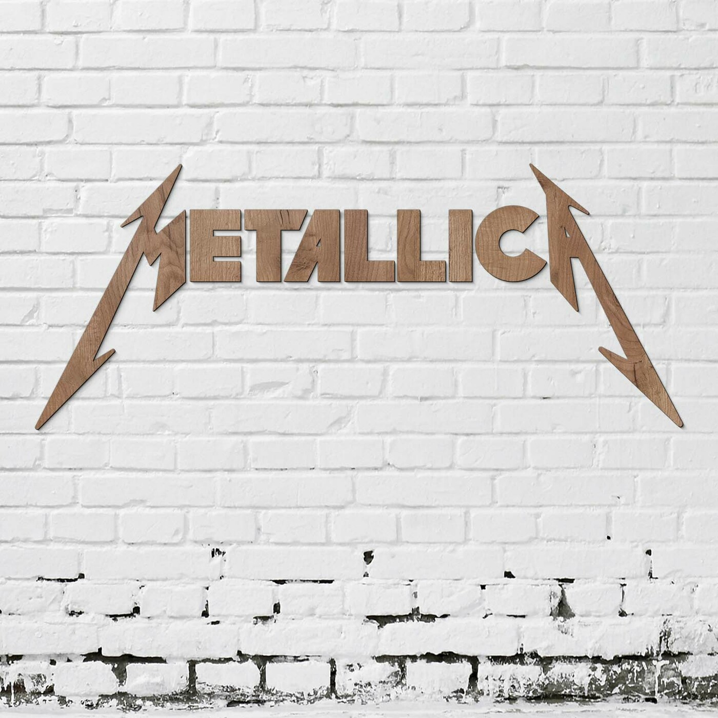 Drevený obraz - Logo METALLICA | Dub tabakový