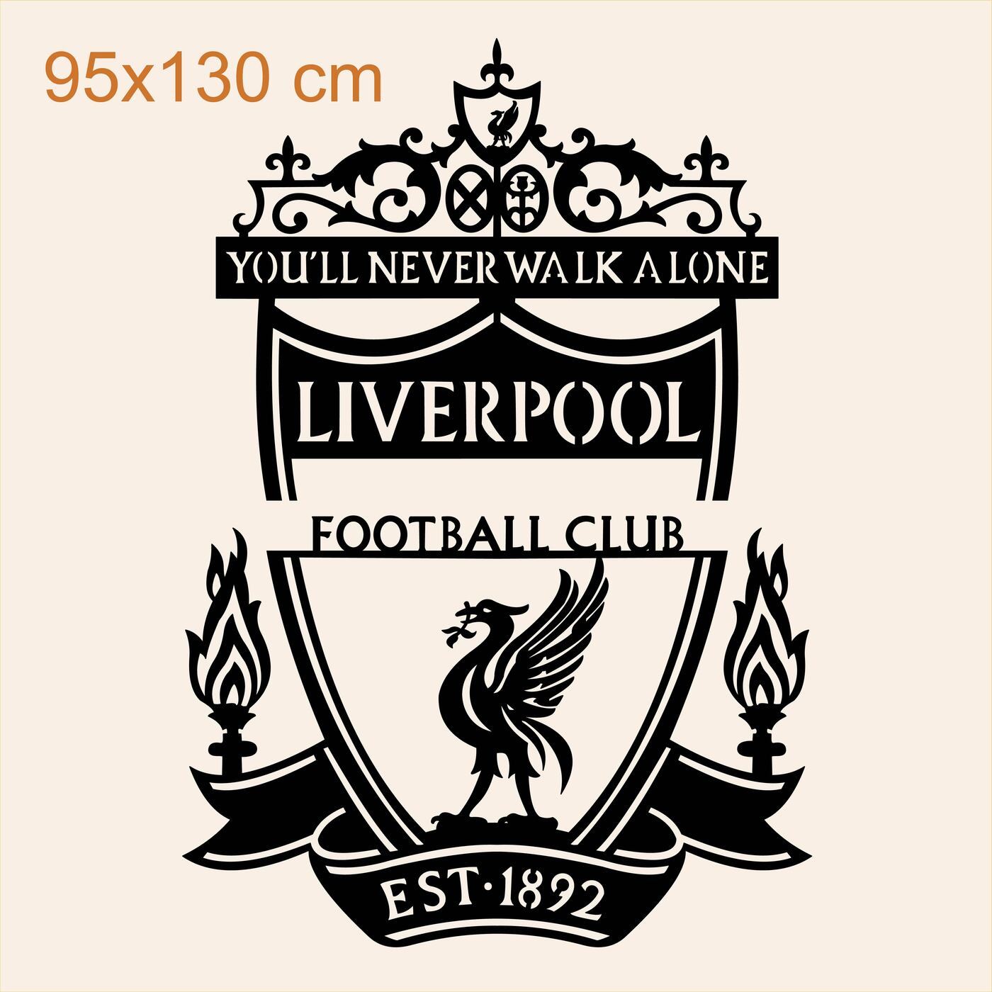 Wooden Club Logo on the Wall - Liverpool | 95x130 cm