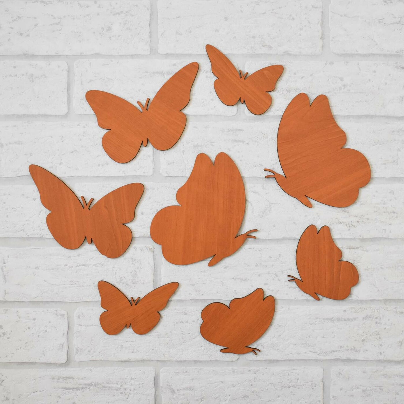 Decorative 3D Butterflies on the Wall 6 pcs | Cherry