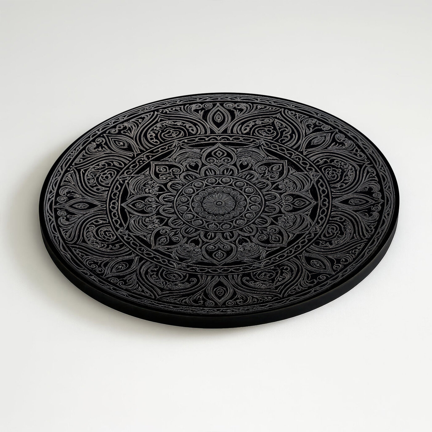 Moon mandala for the wall - Obsidian