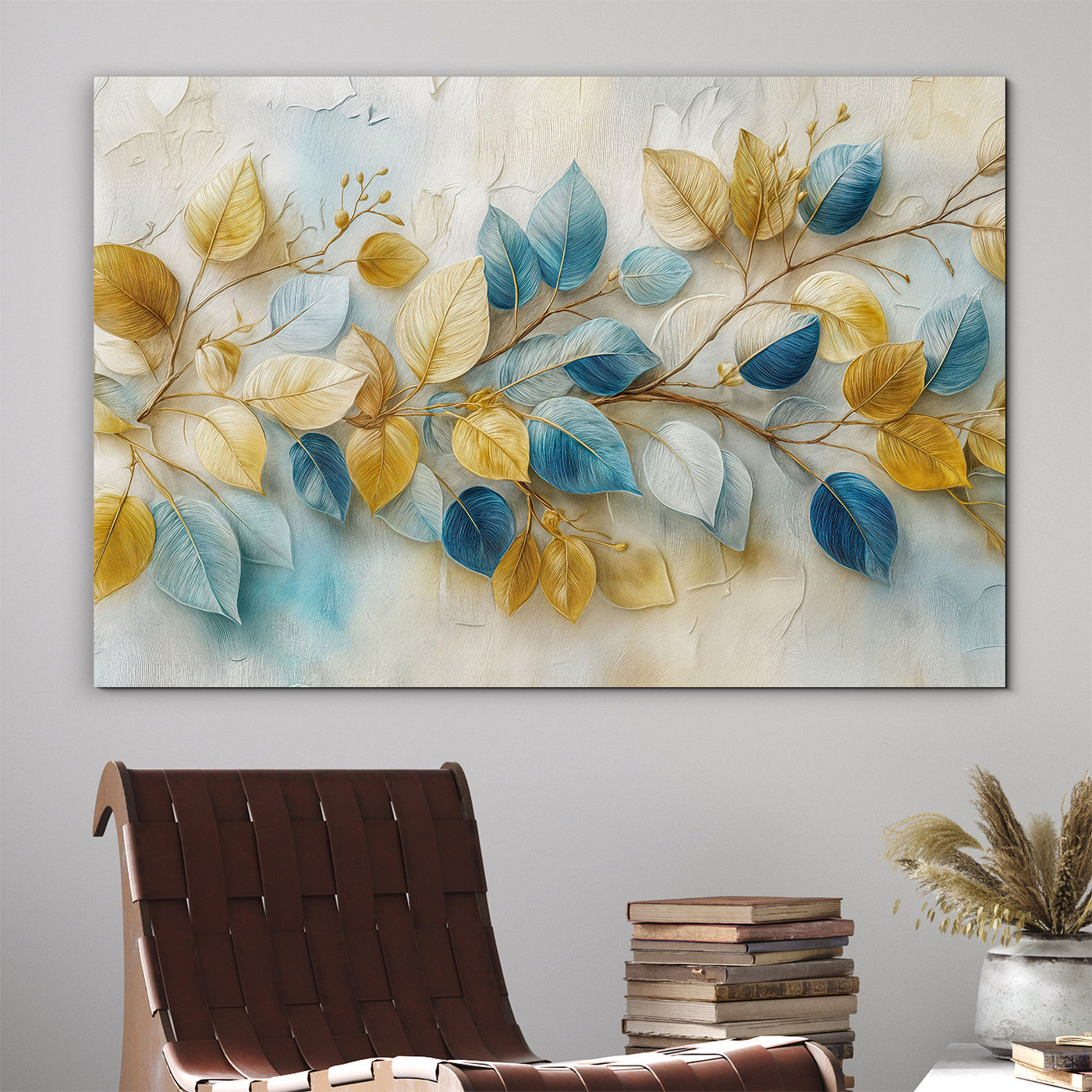 Wooden picture - Decorative leaves