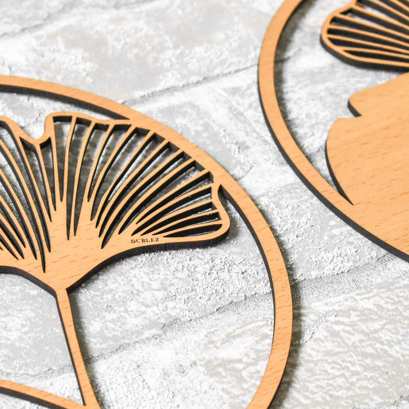 3-dielna drevená dekorácia - Ginkgo | Buk