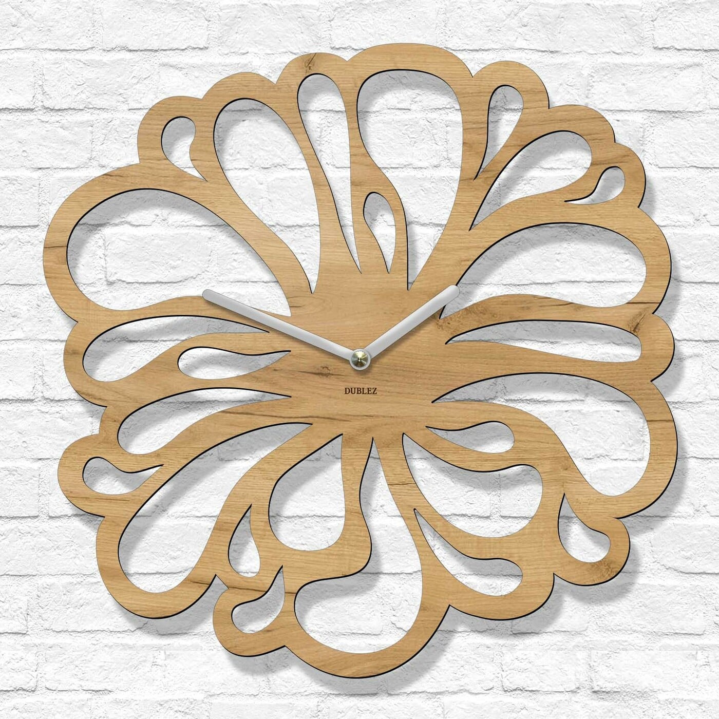 Nástěnné obrazové hodiny - Flower | Dub zlatý