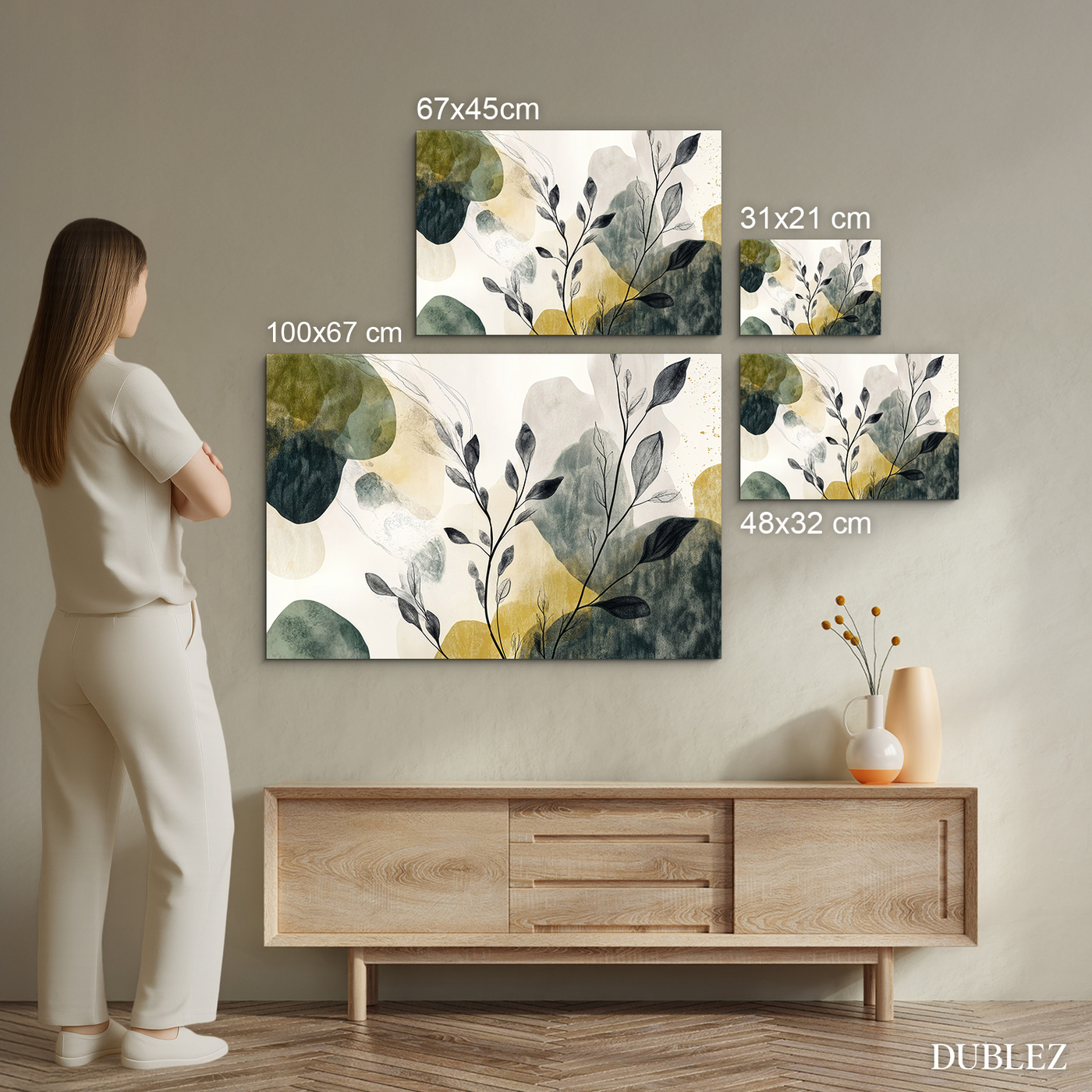 Abstract painting - Leaves in the fog