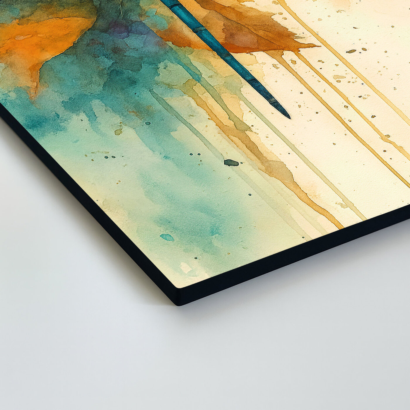 Fából készült kép - Kék szitakötő akvarellben