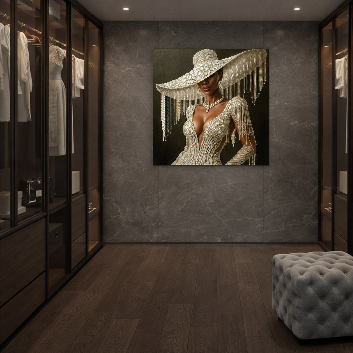 Luxusný glamour obraz - Žena v klobúku
