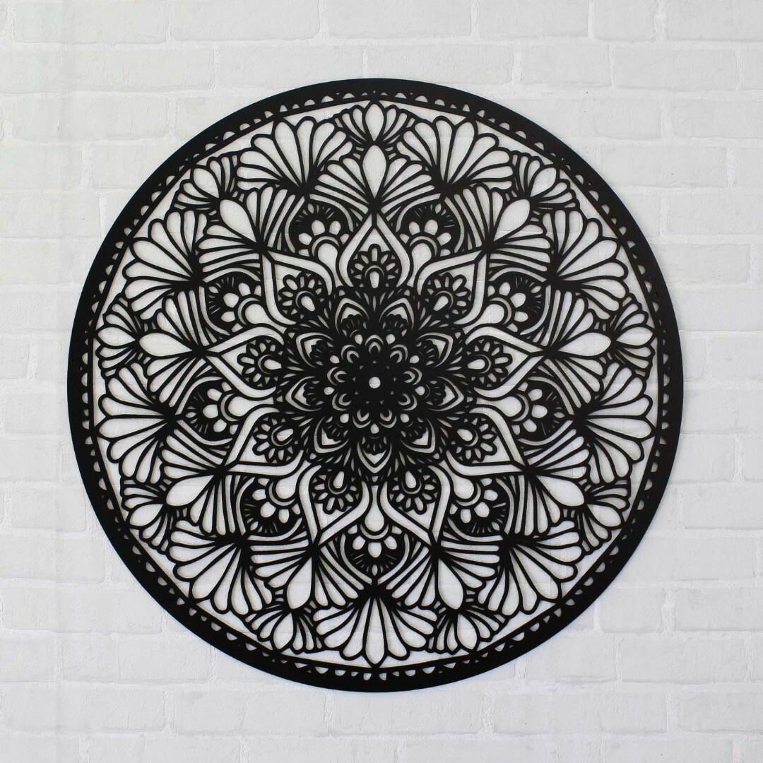 Mandala ze dřeva na stěnu - Kruh | Černá
