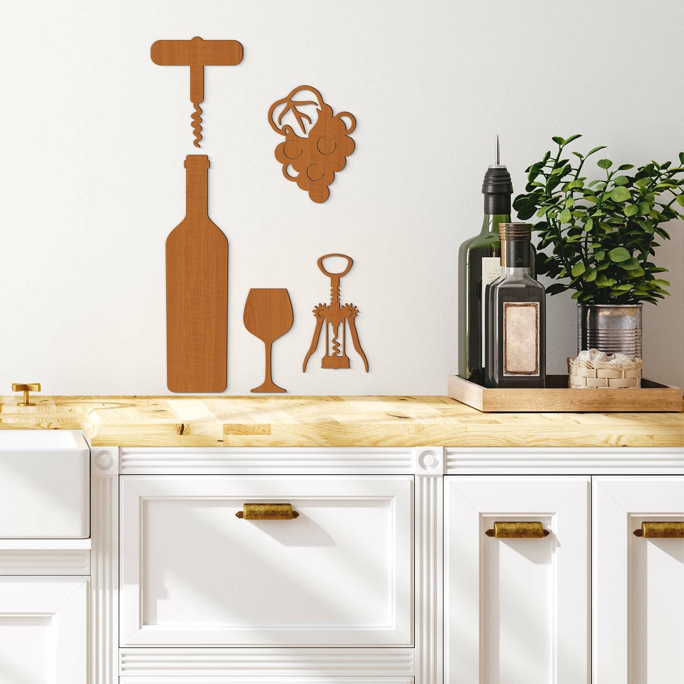 Drevená dekorácia - Víno | Čerešňa
