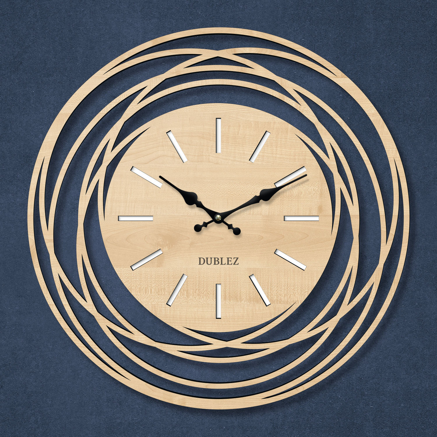 Modern wooden clock - Orbit | Maple