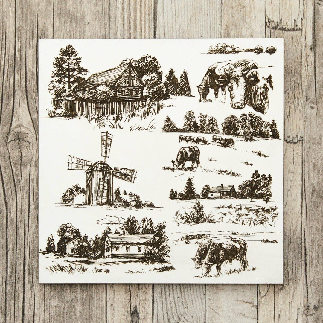 Decorative Picture - Village | White