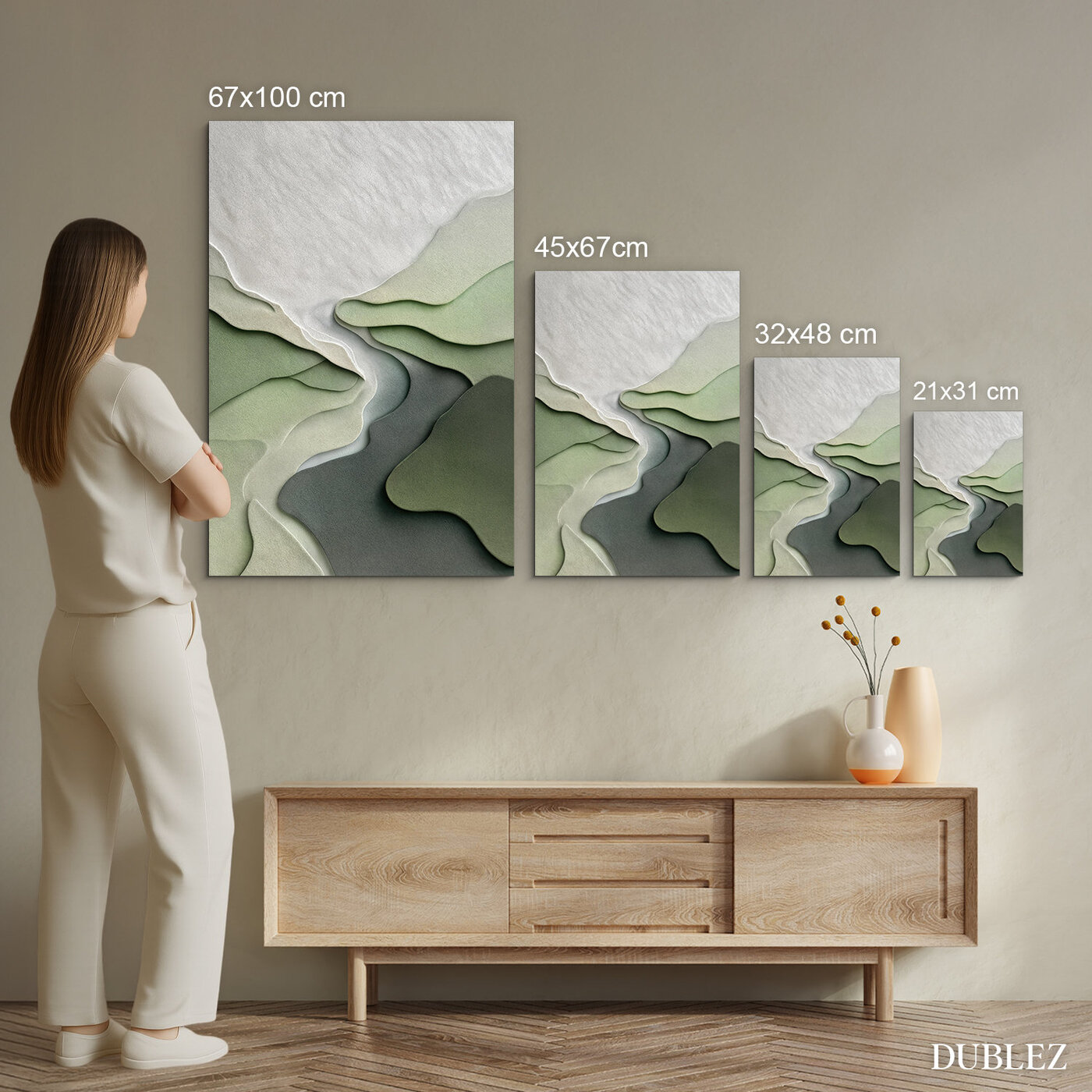 Abstraktný obraz - Zelené duny