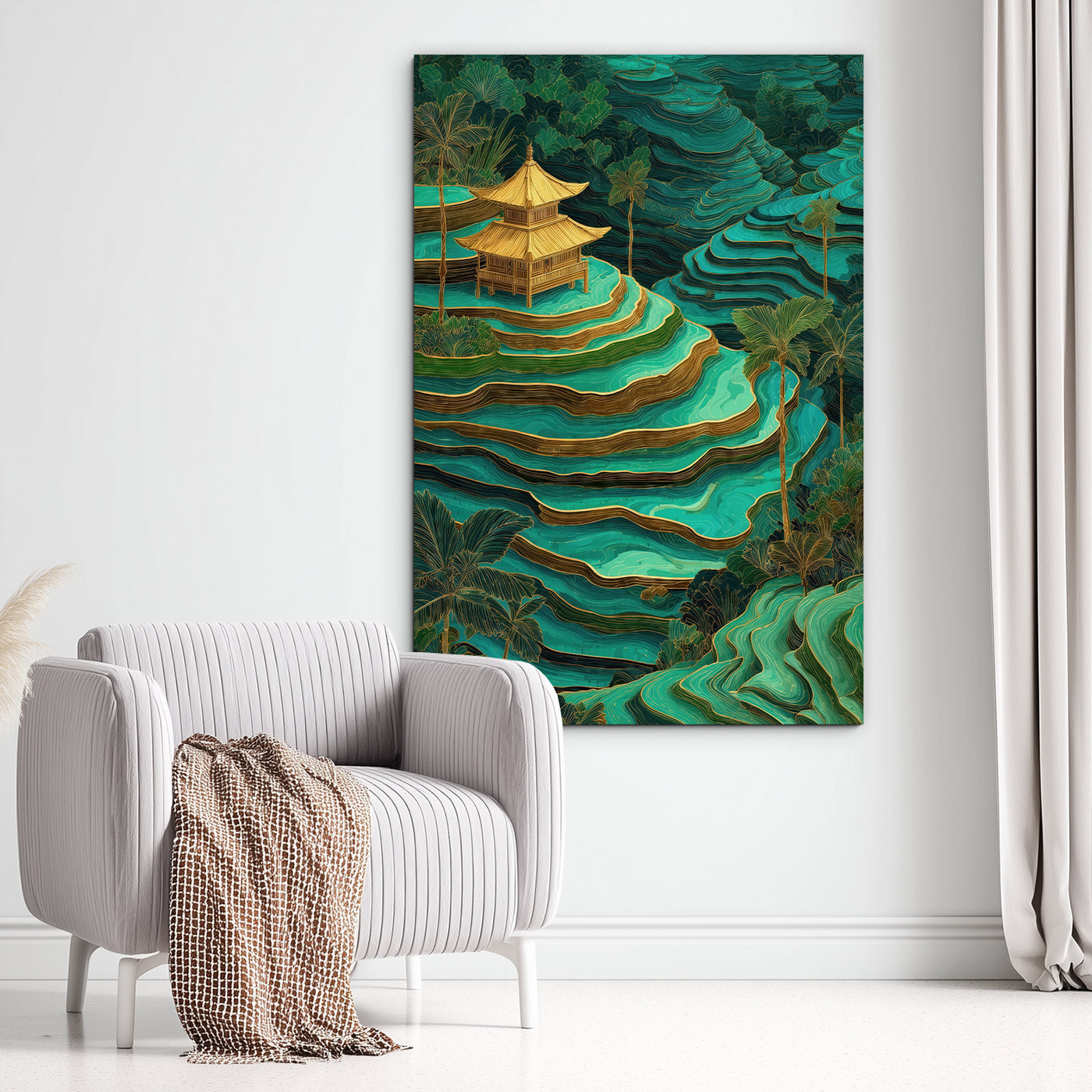 Drevený obraz - Ryžové terasy