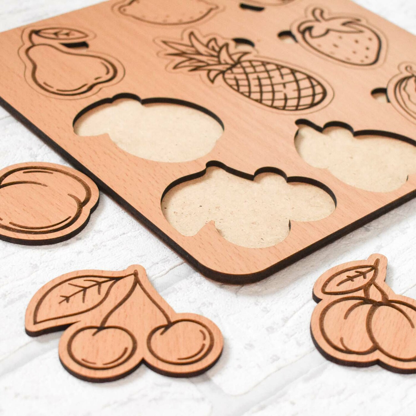 Drevená edukačná hračka - Ovocie | Buk