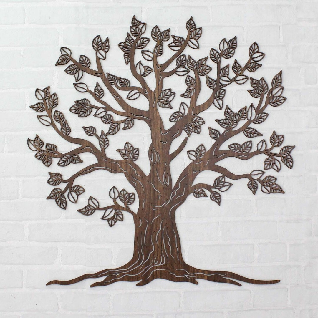 Wooden Tree of Life on the Wall - Malkuth | Walnut