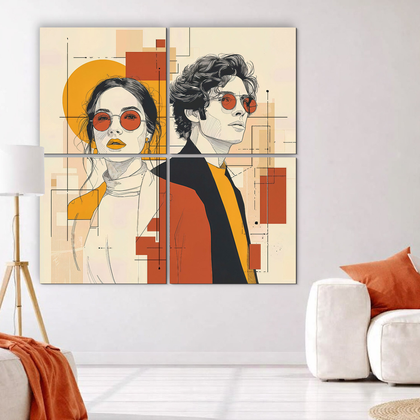 Drevený obraz - Urban Duo - Moderný portrét