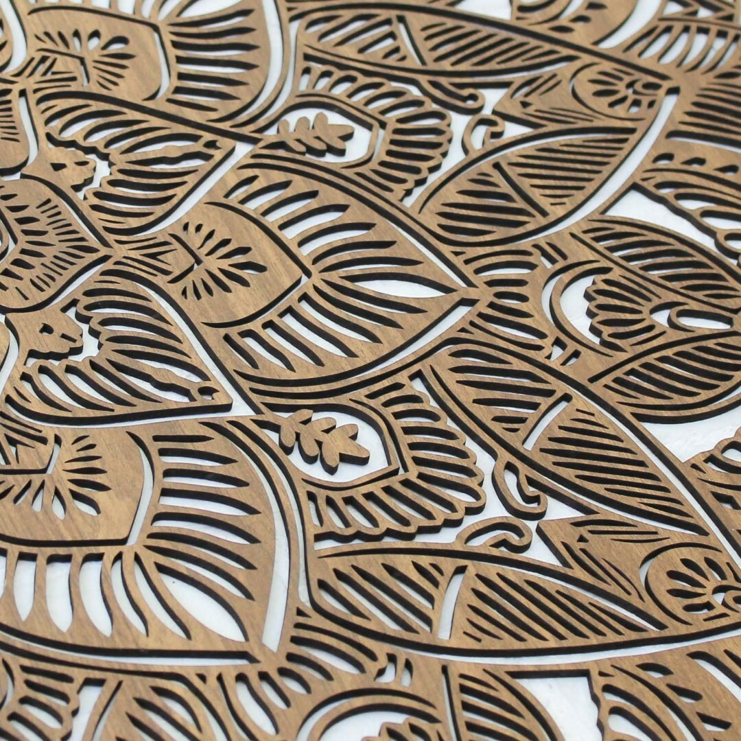 Luxusný drevený obraz na stenu - Mandala | Orech