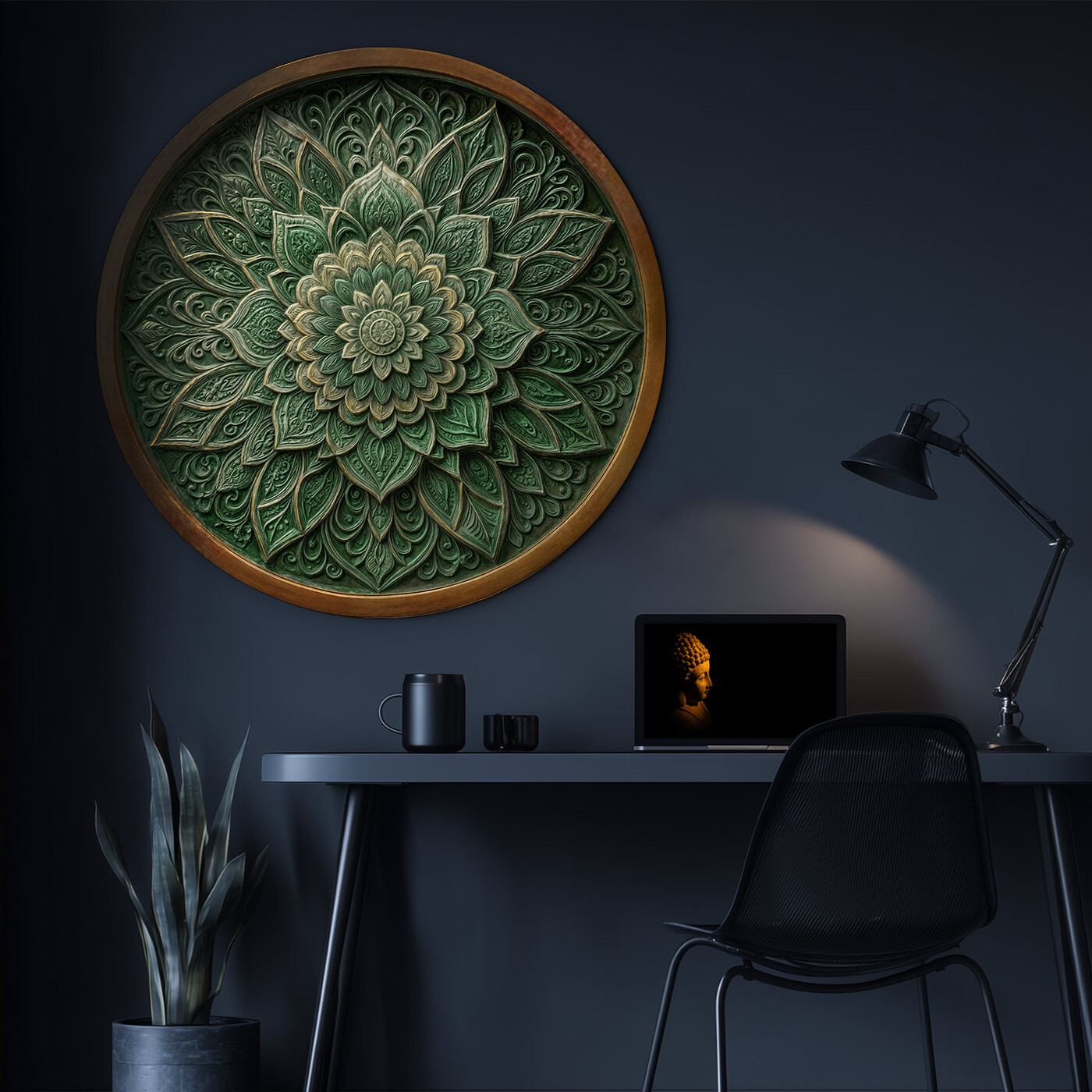 Mandala na zeď - Smaragd