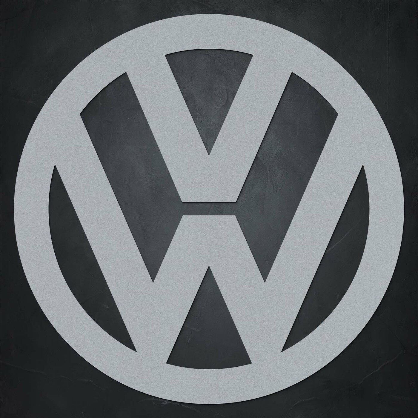 Drevený obraz - Znak loga Volkswagen | Strieborná