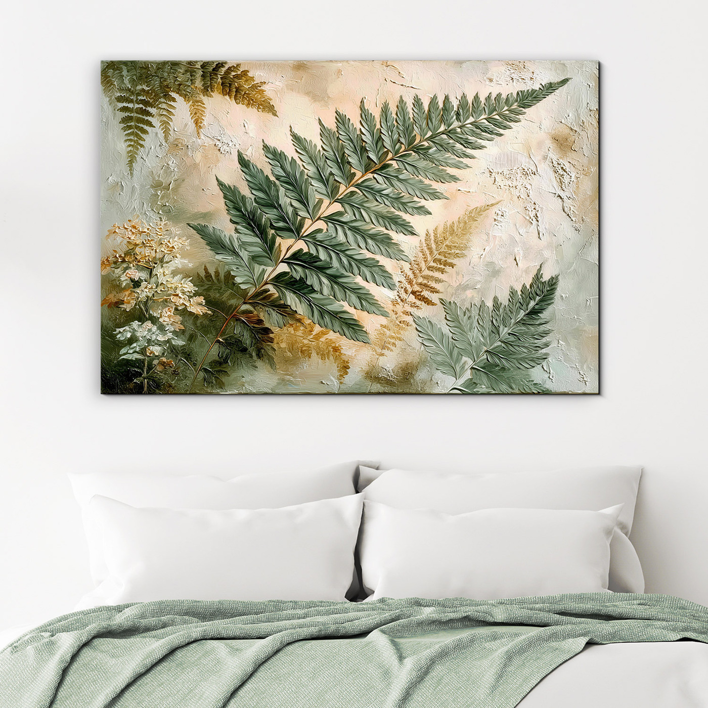 Green wall painting - Ferns