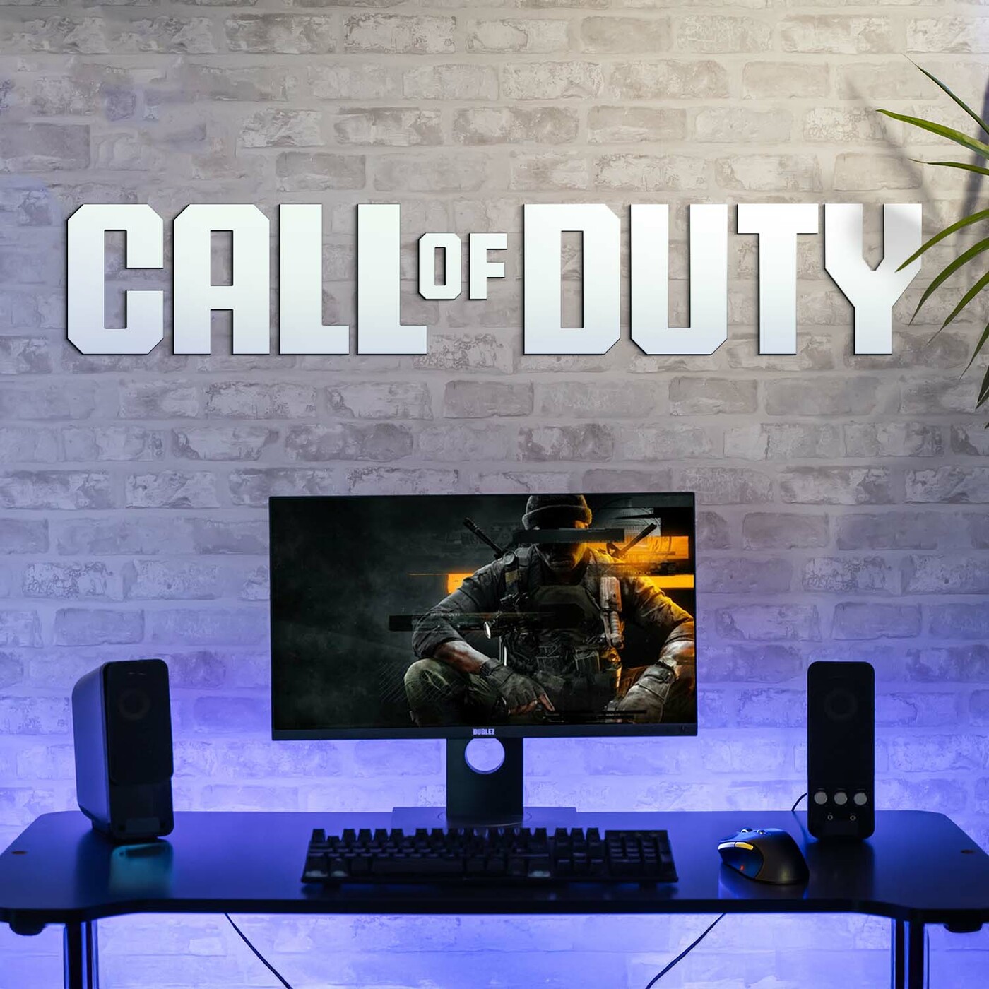 Drevené logo na stenu - Call of Duty | Biela