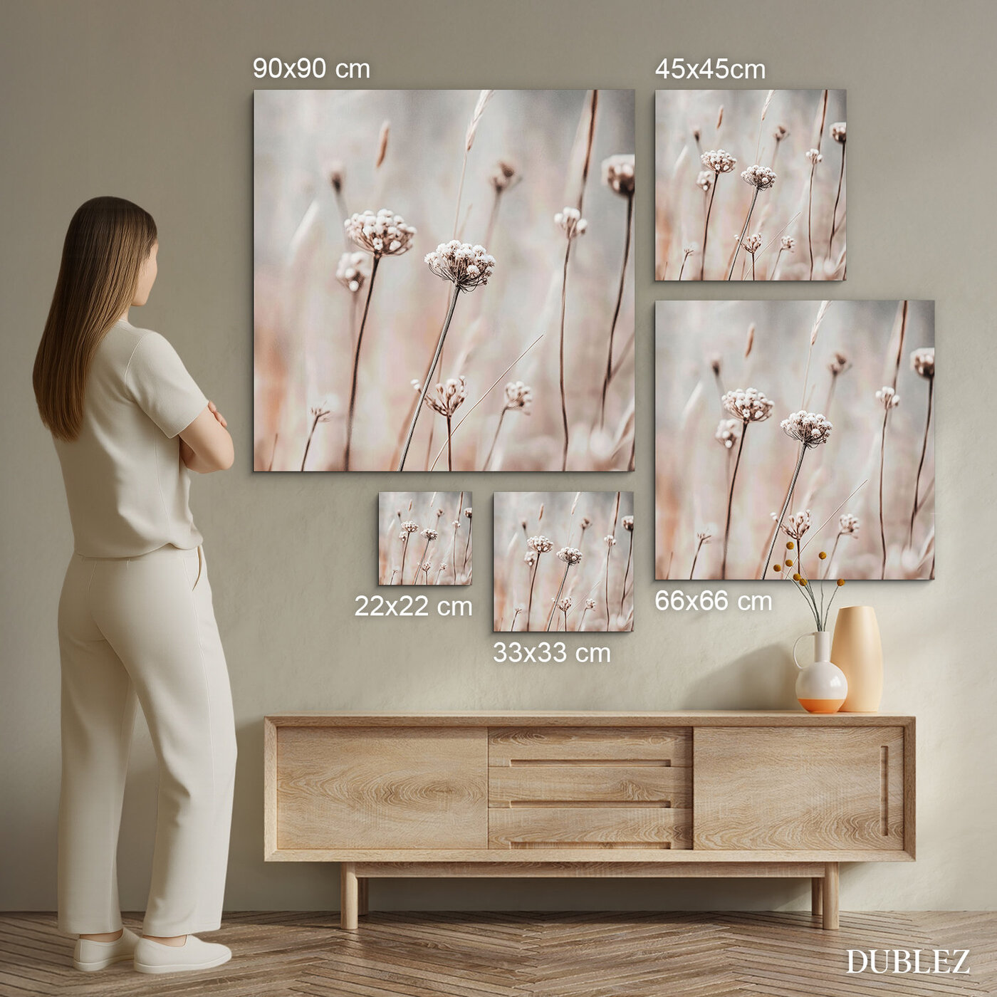 Minimalistický obraz kvetov - Krehké steblá